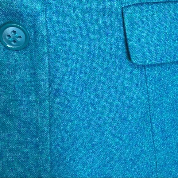 The Limited vintage wool blazer blue ruched shoulder lined size medium - Picture 6 of 7